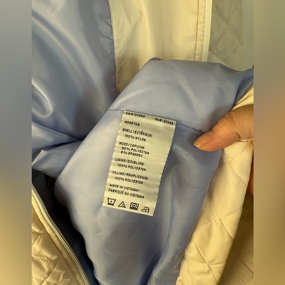 Nuage creamy white lightweight quilted coat with lavender lining Sz 3X. NWOT - Picture 6 of 7